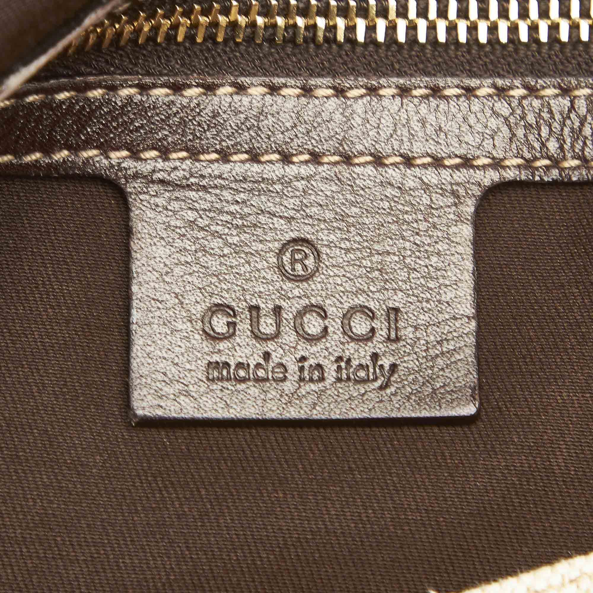 Gucci Bamboo Horsebit Canvas Tote Bag im Angebot 1