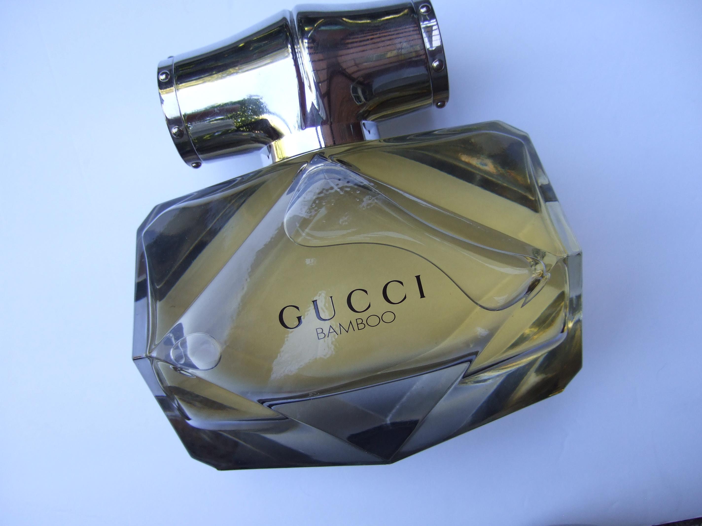 Women's Gucci Bamboo Huge Glass Factice Faceted Display Decorative Bottle c 21st c  For Sale