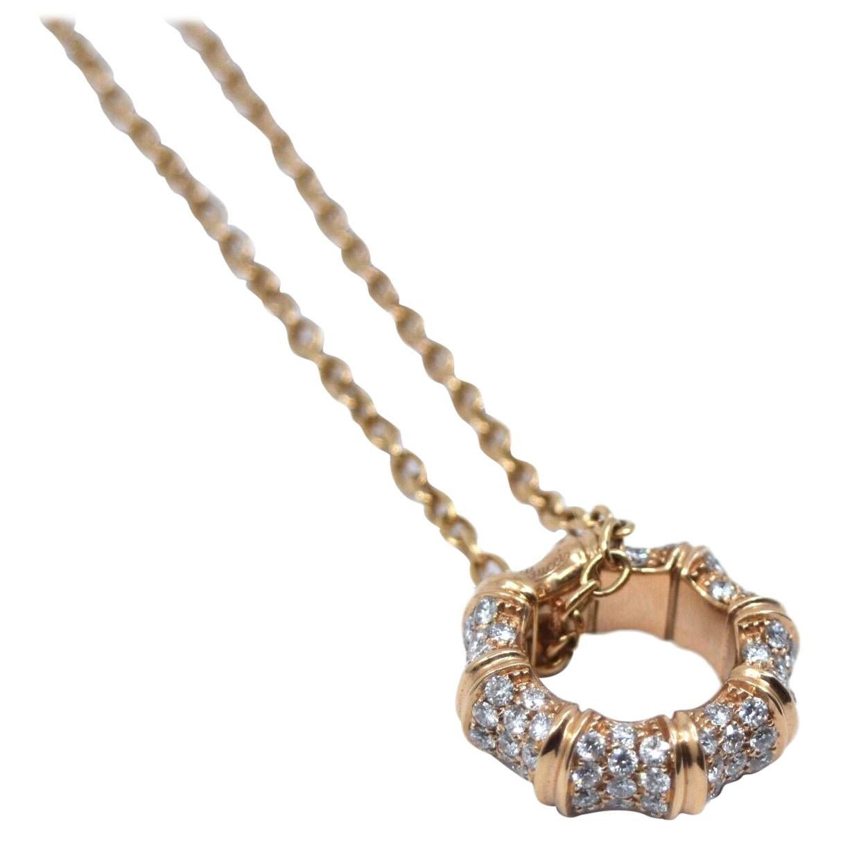 Gucci Bamboo in 18 Karat Rose Gold and Diamonds Necklace