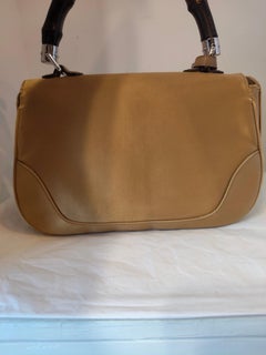 Gucci Bamboo in light brown silk satin handle or shoulder bag