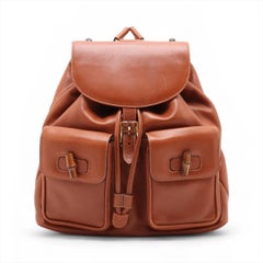 Gucci Bamboo Leather Backpack Brown