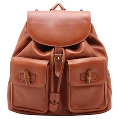 Gucci Bamboo Leather Backpack Brown