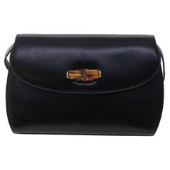 Gucci Umhängetasche aus Bambusleder in Marineblau
