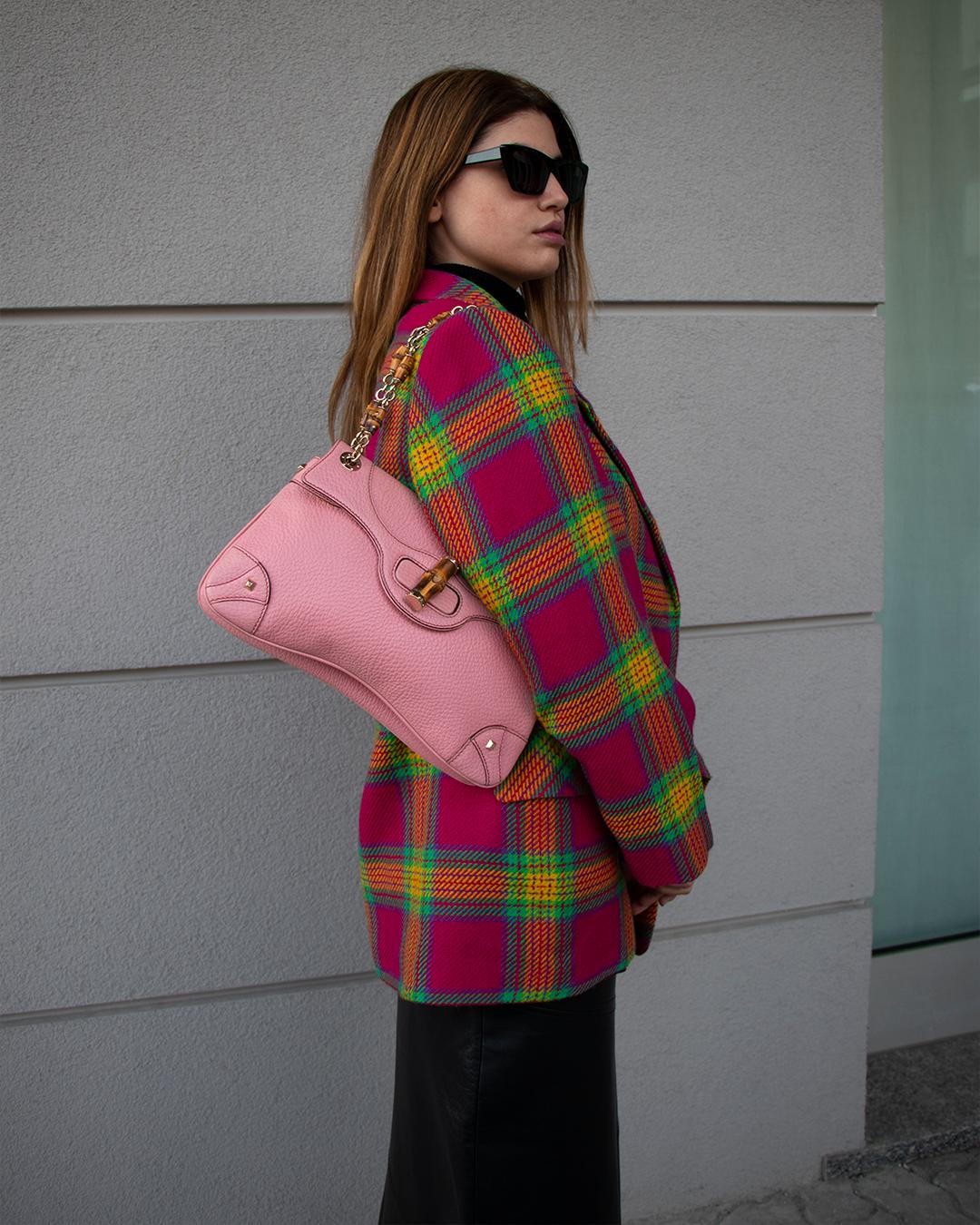Gucci Bamboo pink leather bag 9