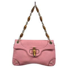 Gucci Bamboo pink leather bag