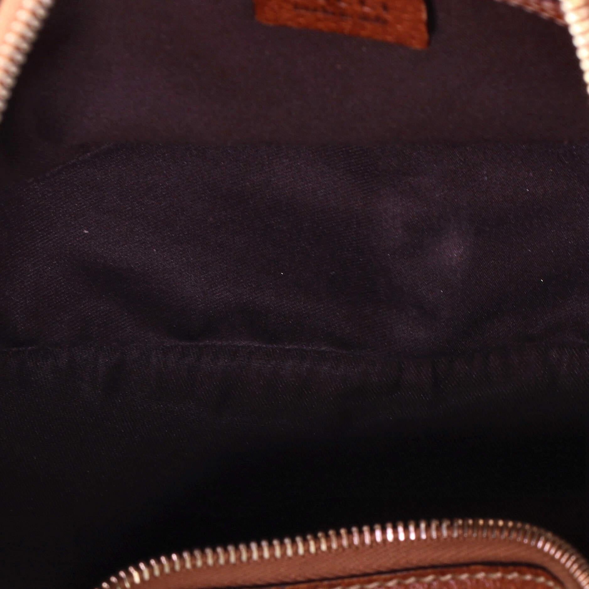 Gucci Bamboo Ring Half Moon Hobo GG Canvas Medium In Good Condition In NY, NY