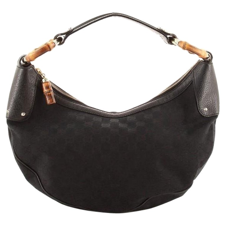 Gucci Bamboo Ring Halbmond Hobo GG Canvas Medium