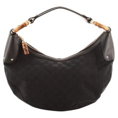 Gucci Bamboo Ring Halbmond Hobo GG Canvas Medium