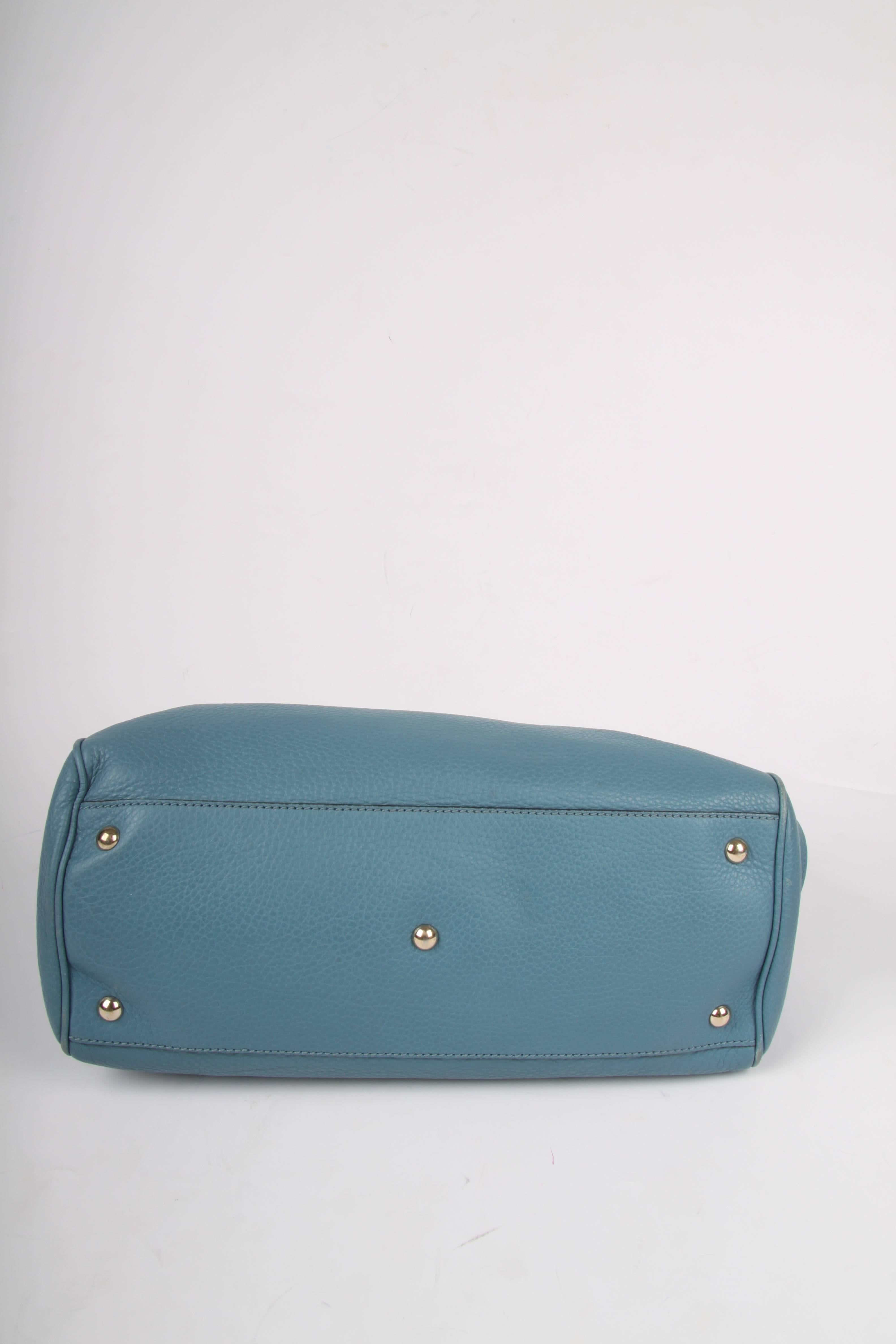 Gucci denim blue Bamboo Shopper Tote Bag Medium  In Good Condition In Baarn, NL