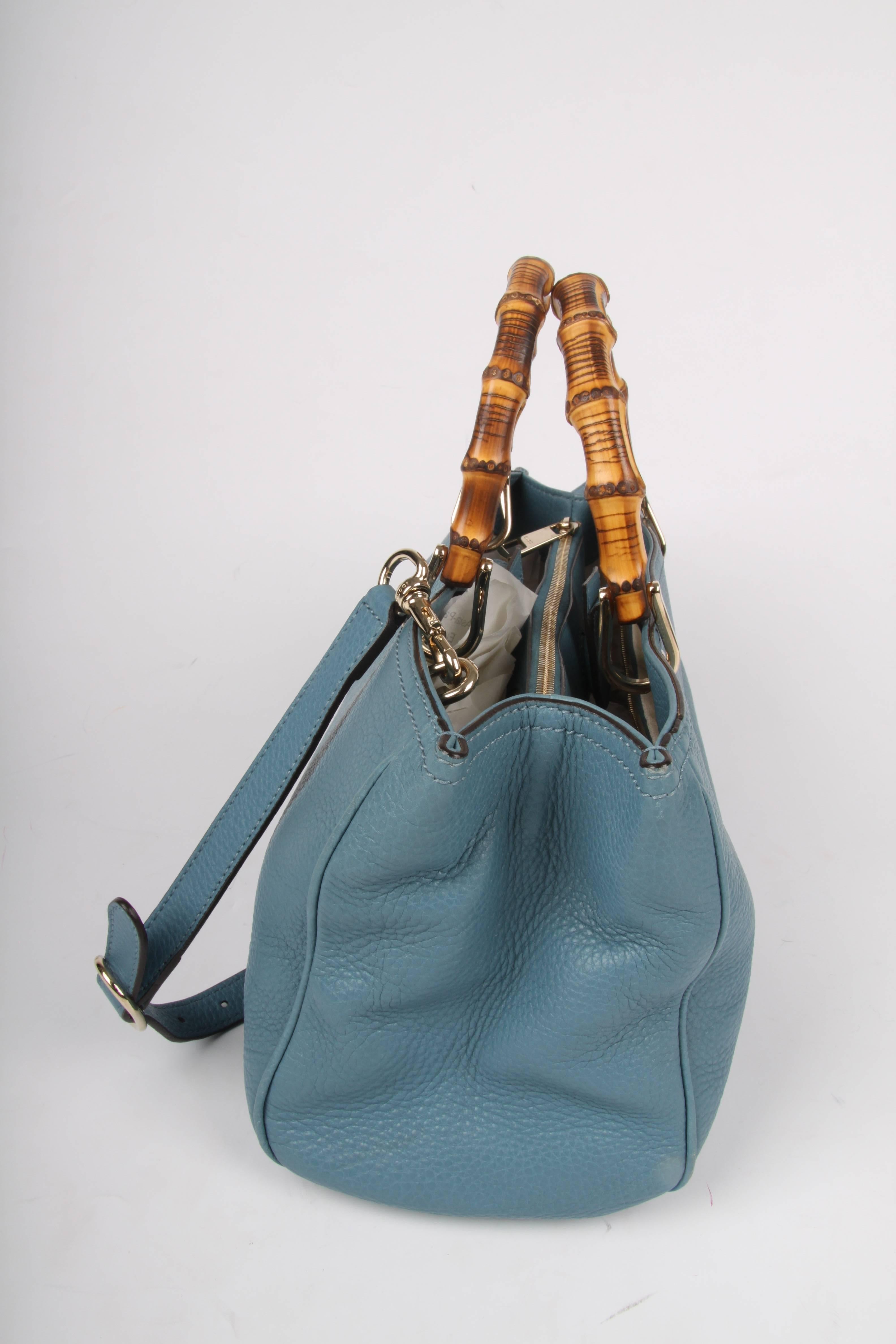 Women's or Men's Gucci denim blue Bamboo Shopper Tote Bag Medium 