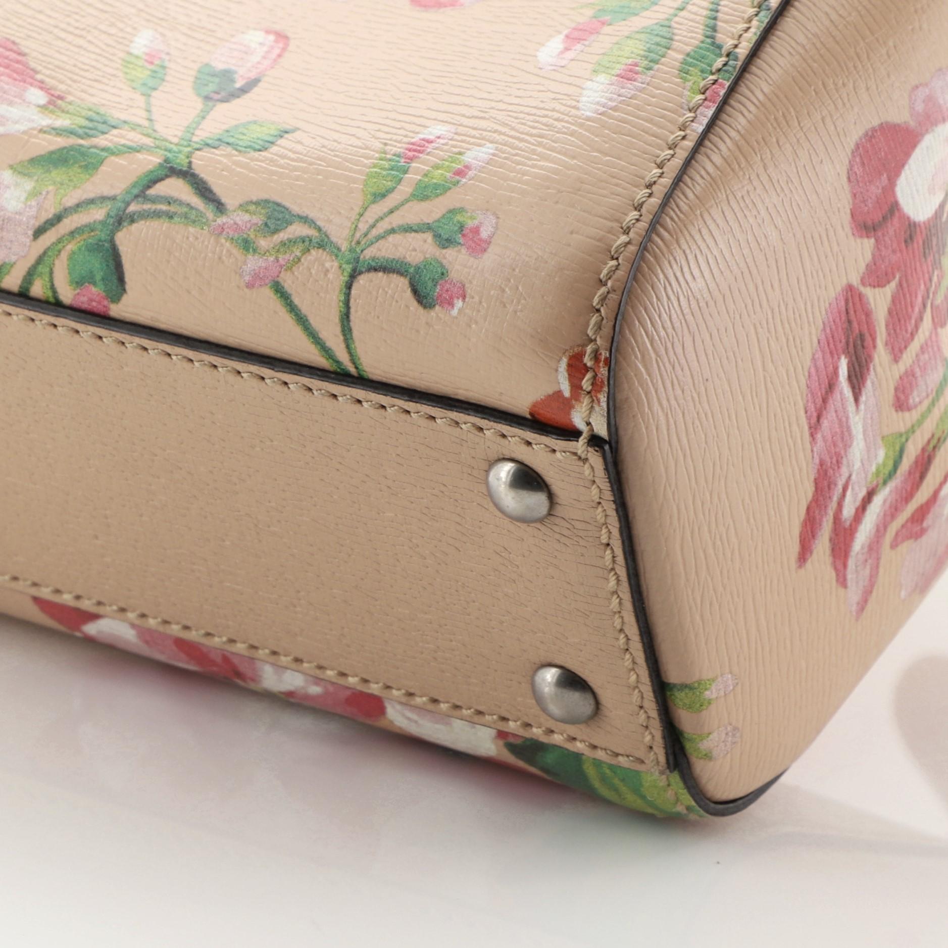 Gucci Bamboo Shopper Tote Blooms Print Leather Mini  2