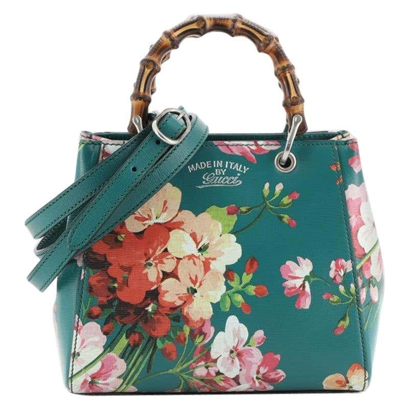 Gucci Bamboo Shopper Tote Blooms Print Leather Mini at 1stDibs | gucci ...