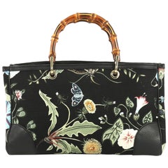 Gucci Bamboo Shopper Tote Flora Canvas Medium