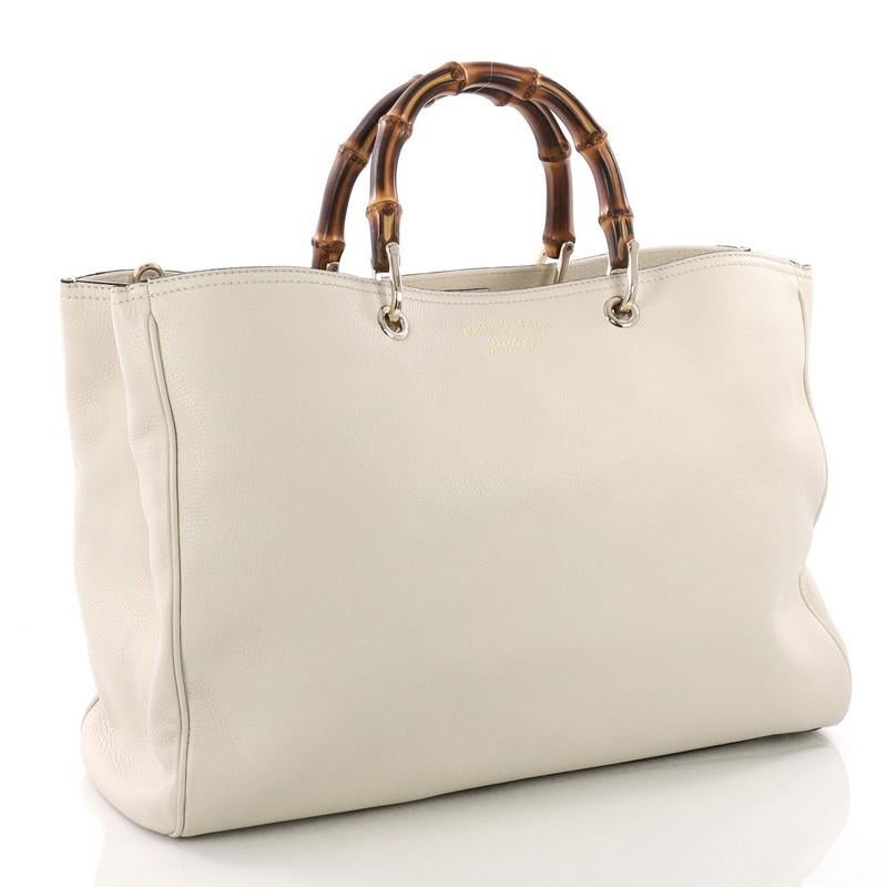 Gucci Bamboo Shopper Tote Leather Large (Beige)