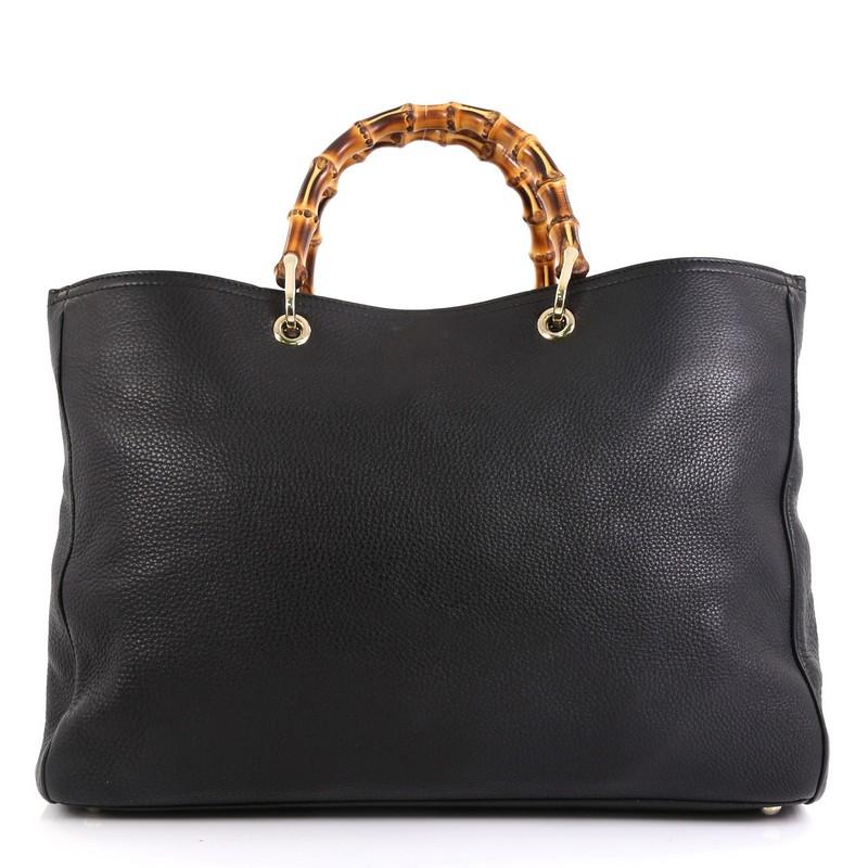 gucci large bamboo shopper tote