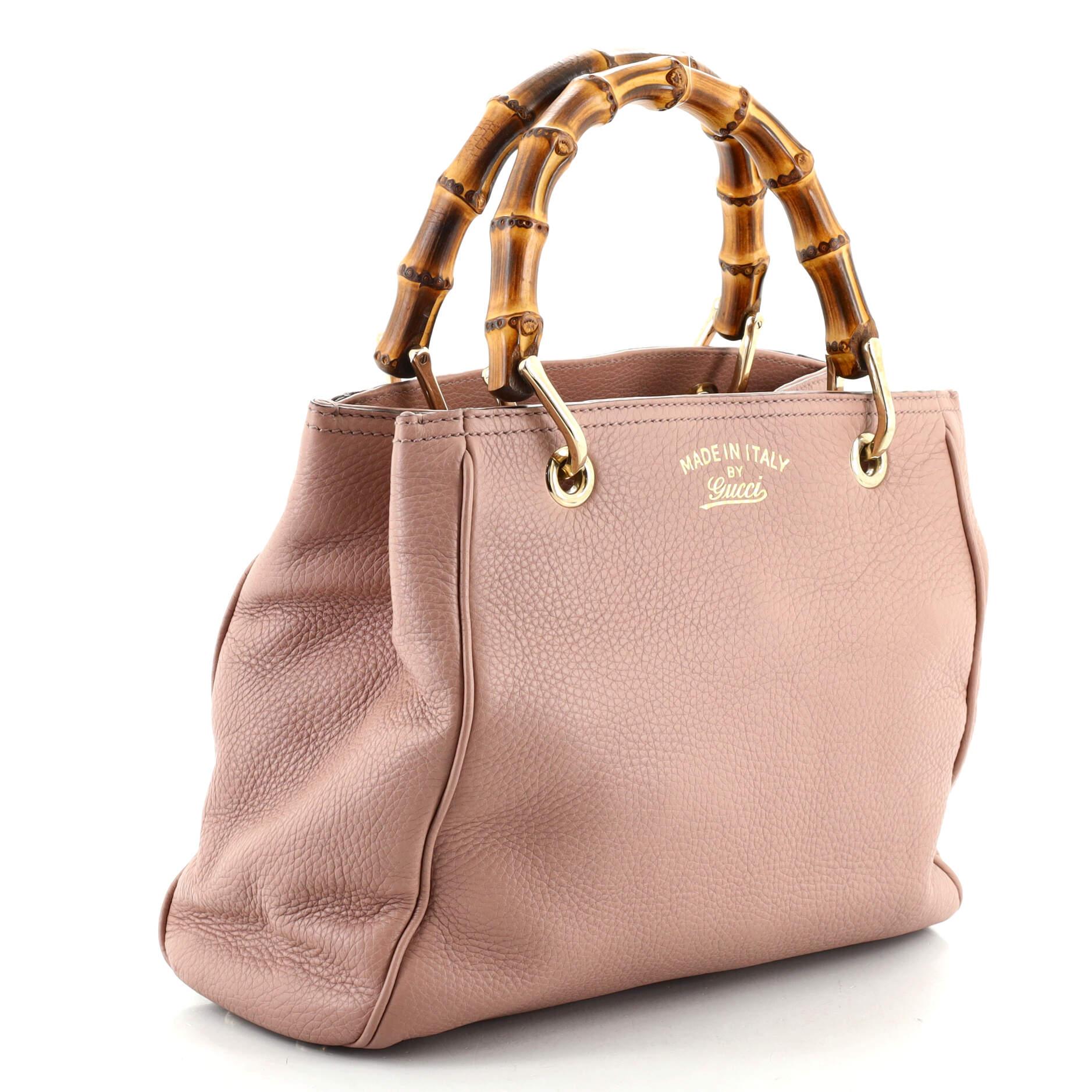 Shopper-Tasche aus Leder von Gucci Bamboo (Braun)