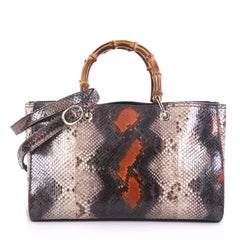 Gucci Bamboo Shopper Tote Python Medium