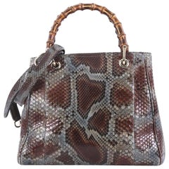 Gucci Bamboo Shopper Tote Python Small