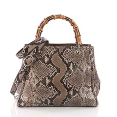 Gucci Bamboo Shopper Tote Python Small