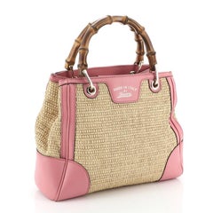 Gucci Bamboo Shopper Tote Straw Small