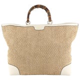 Gucci Bamboo Shopper Tote Woven Straw Large at 1stDibs | gucci straw bag, gucci  large bamboo shopper tote, gucci bamboo shopper bag