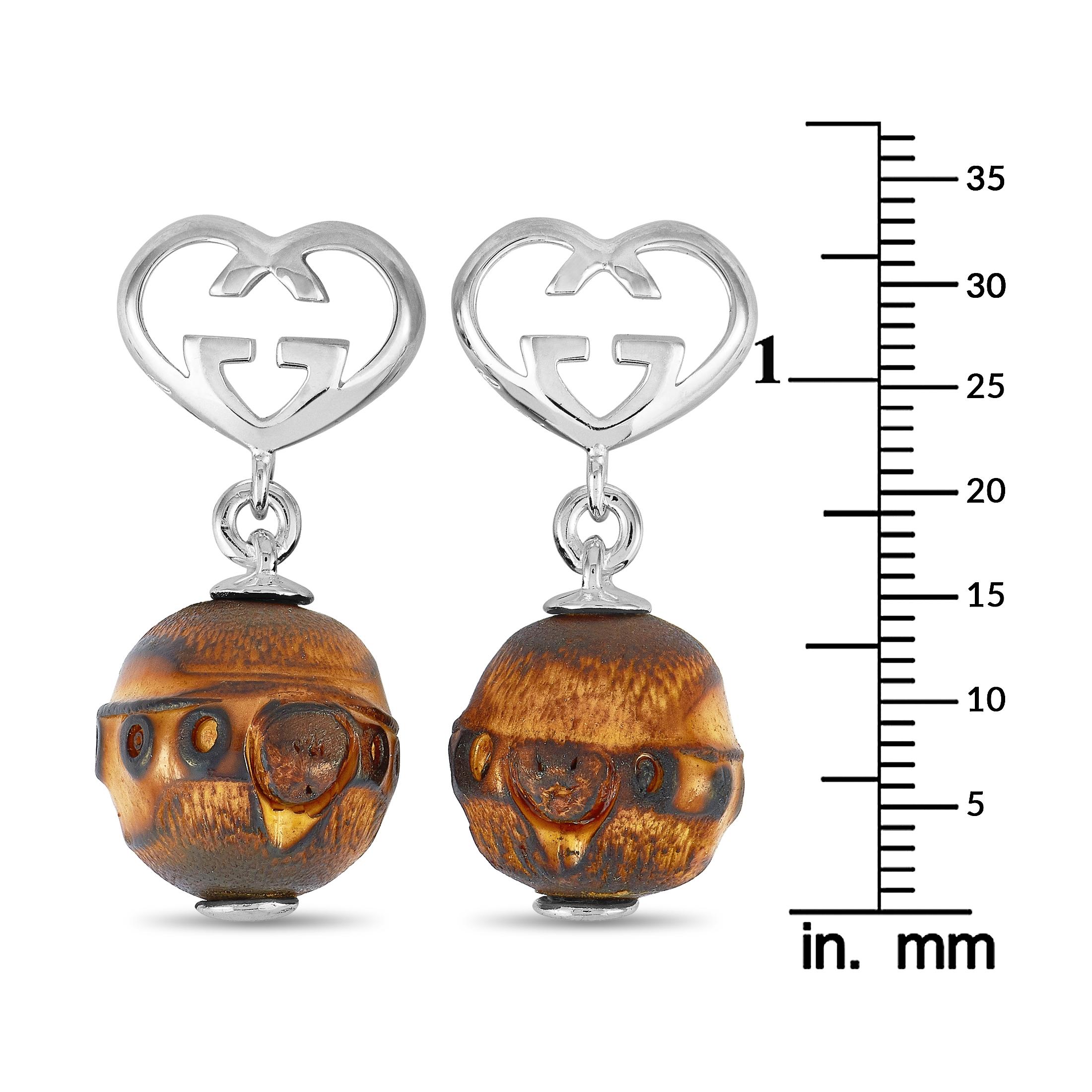 gucci bamboo earrings silver