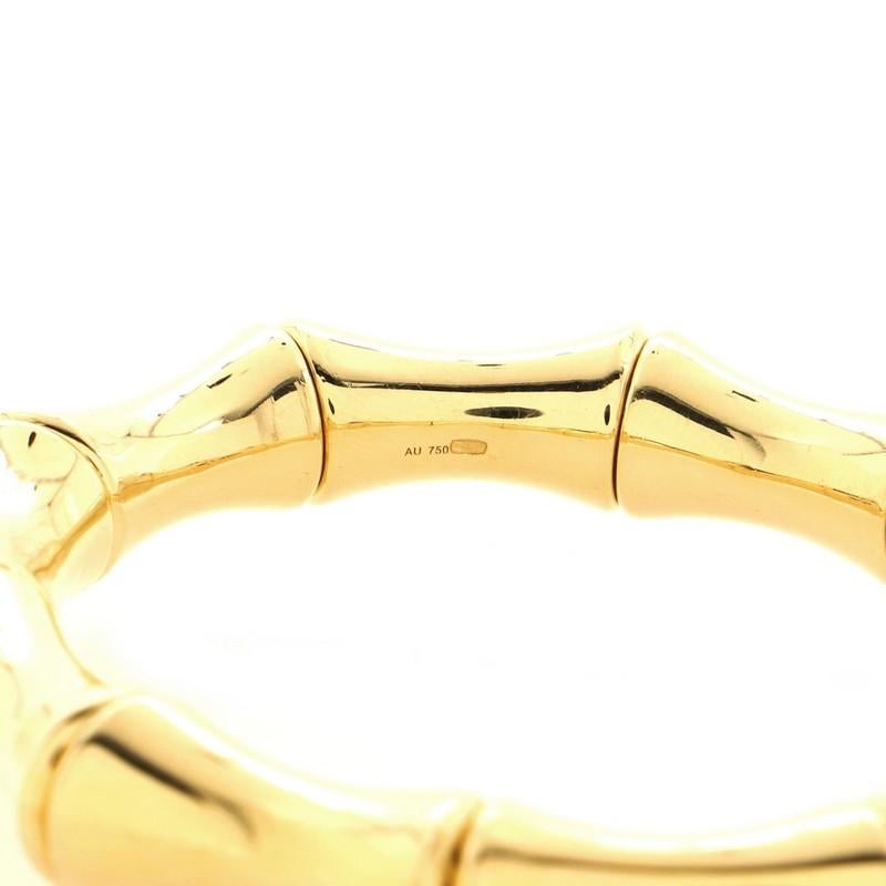 Gucci Bamboo Spring Bangle Bracelet 18K Yellow Gold Large In Good Condition In New York, NY