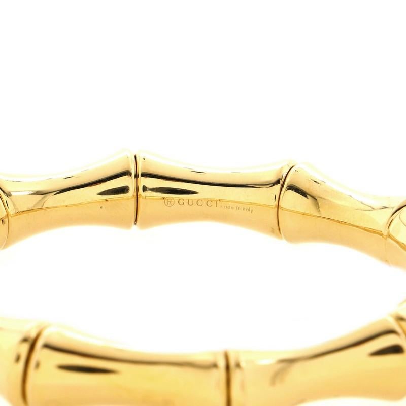 Women's or Men's Gucci Bamboo Spring Bangle Bracelet 18K Yellow Gold Large