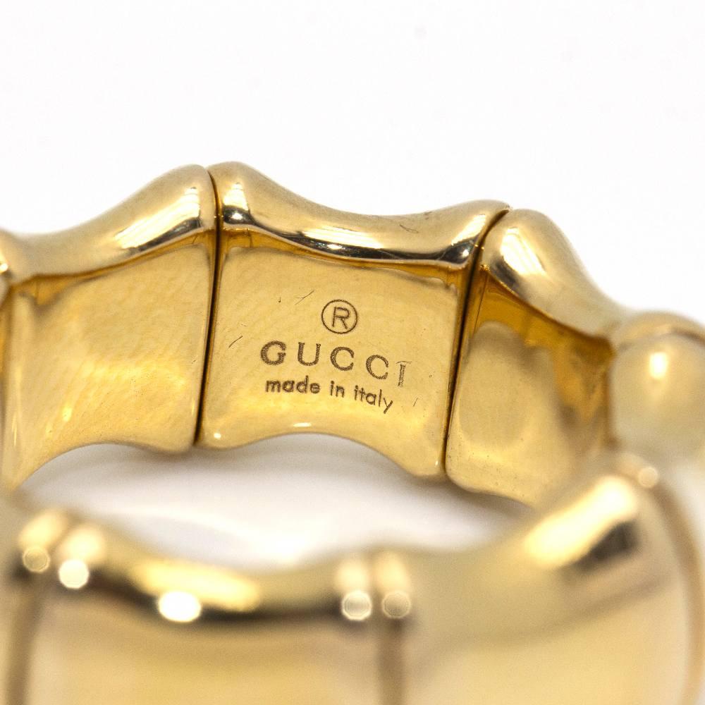 GUCCI BAMBOO SPRING Yellow Gold Ring In New Condition For Sale In BARCELONA, ES