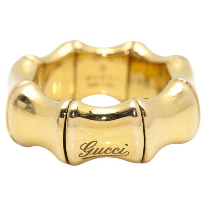 GUCCI BAMBOO SPRING Yellow Gold Ring For Sale