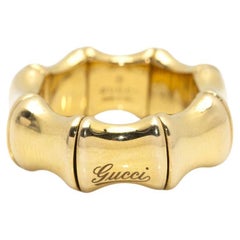Vintage GUCCI BAMBOO SPRING Yellow Gold Ring