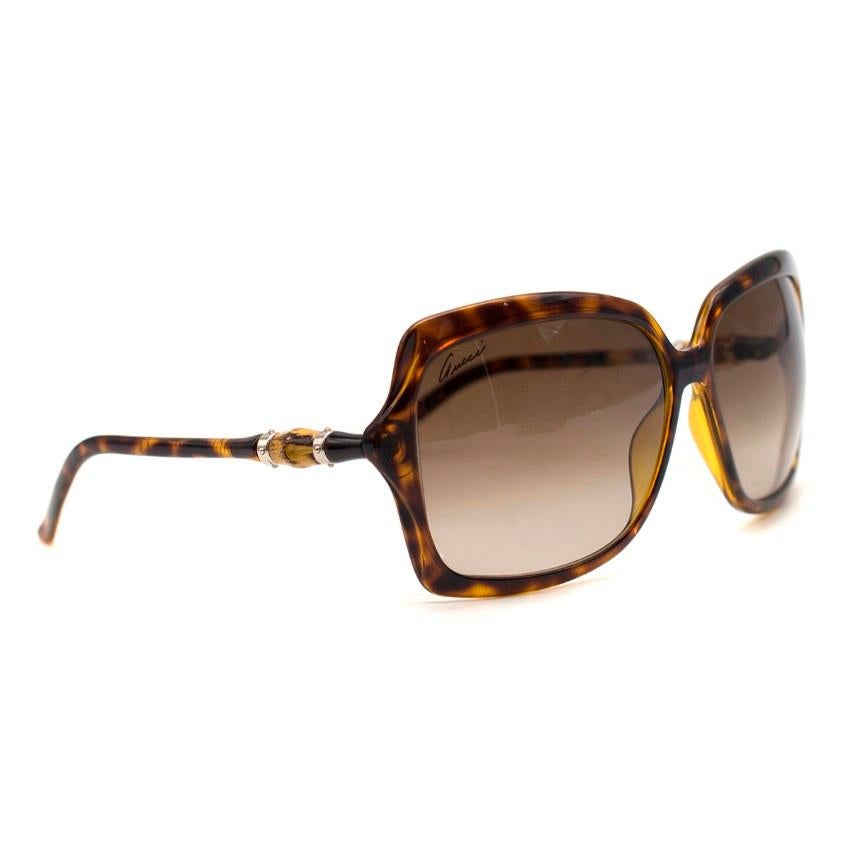 Brown Gucci Bamboo square-frame sunglasses