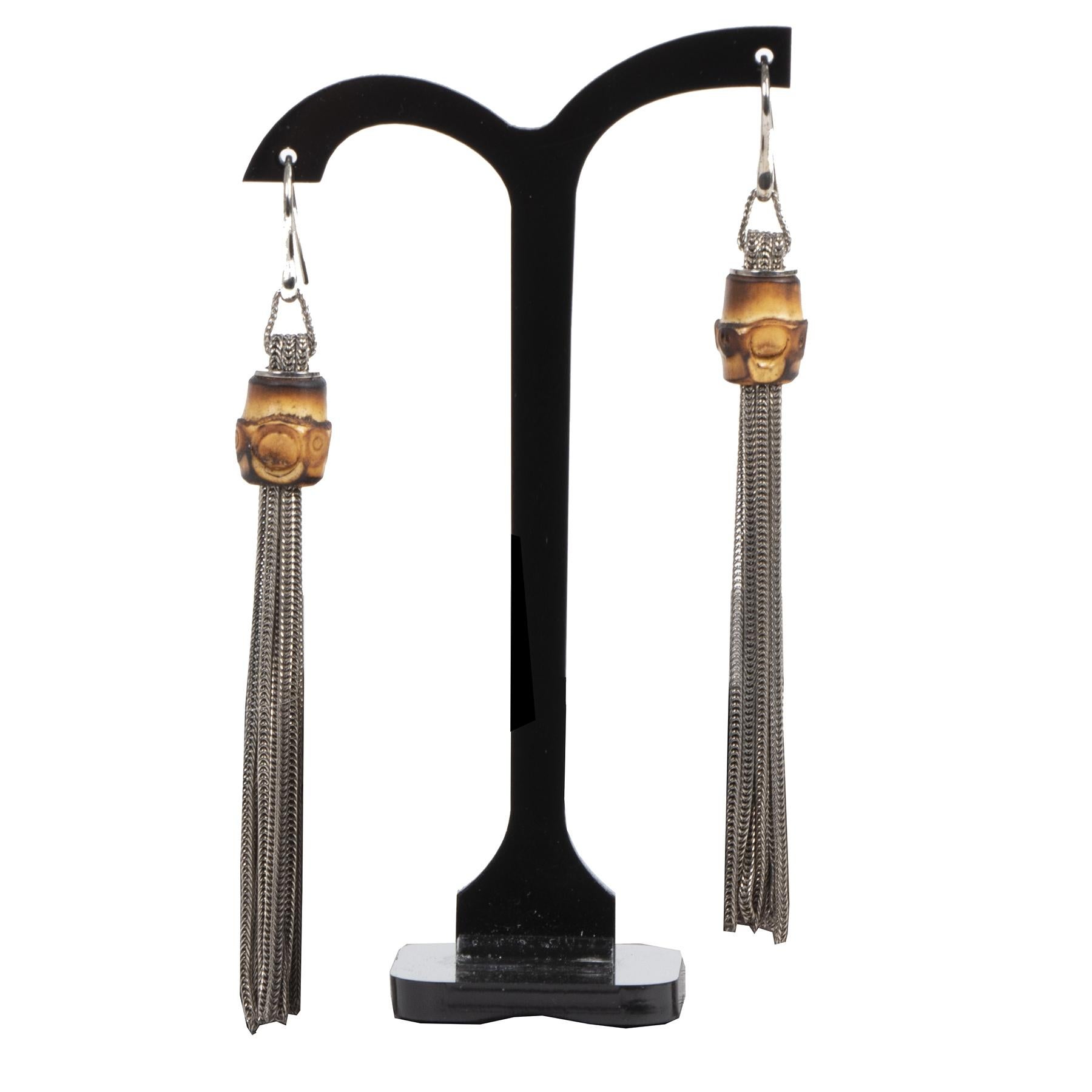 gucci bamboo earrings silver