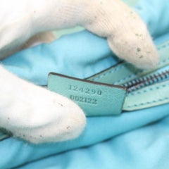 Gucci Bamboo Studded 868778 Blue Leather Hobo Bag