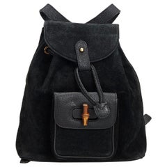 Gucci Bamboo Suede Drawstring Backpack