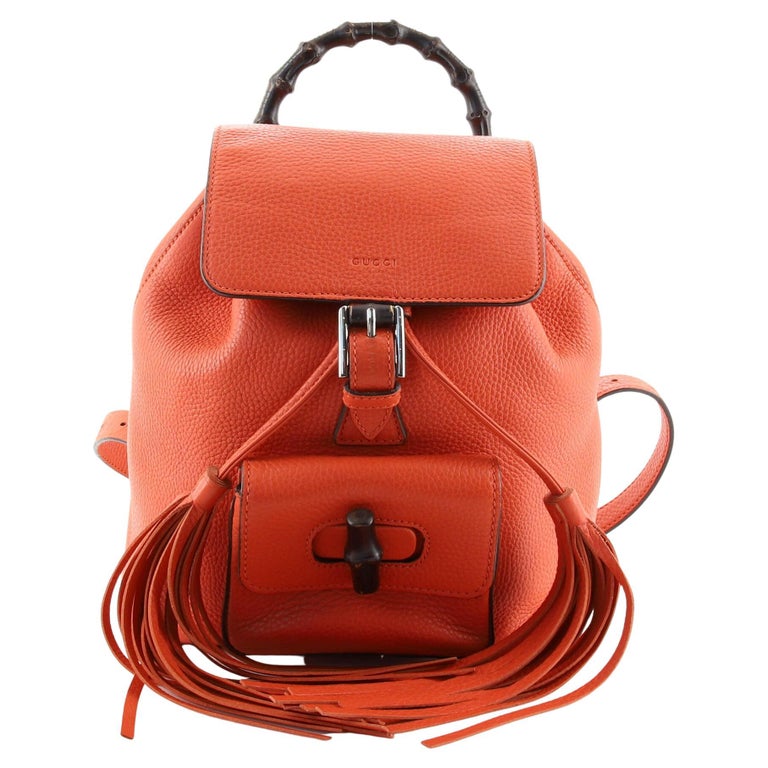 Gucci Bamboo Tassel Backpack Leather Mini For Sale at 1stDibs