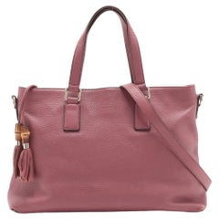Gucci Bamboo Tassel Leather Two-Way Handbag Pink