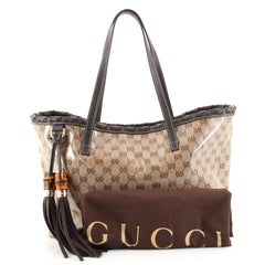 Gucci Bamboo Tassel Tote (Outlet) GG Coated Canvas Medium