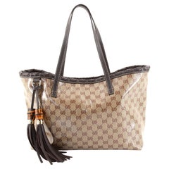 Gucci Bamboo Tassel Tote (Outlet) GG Coated Canvas Medium