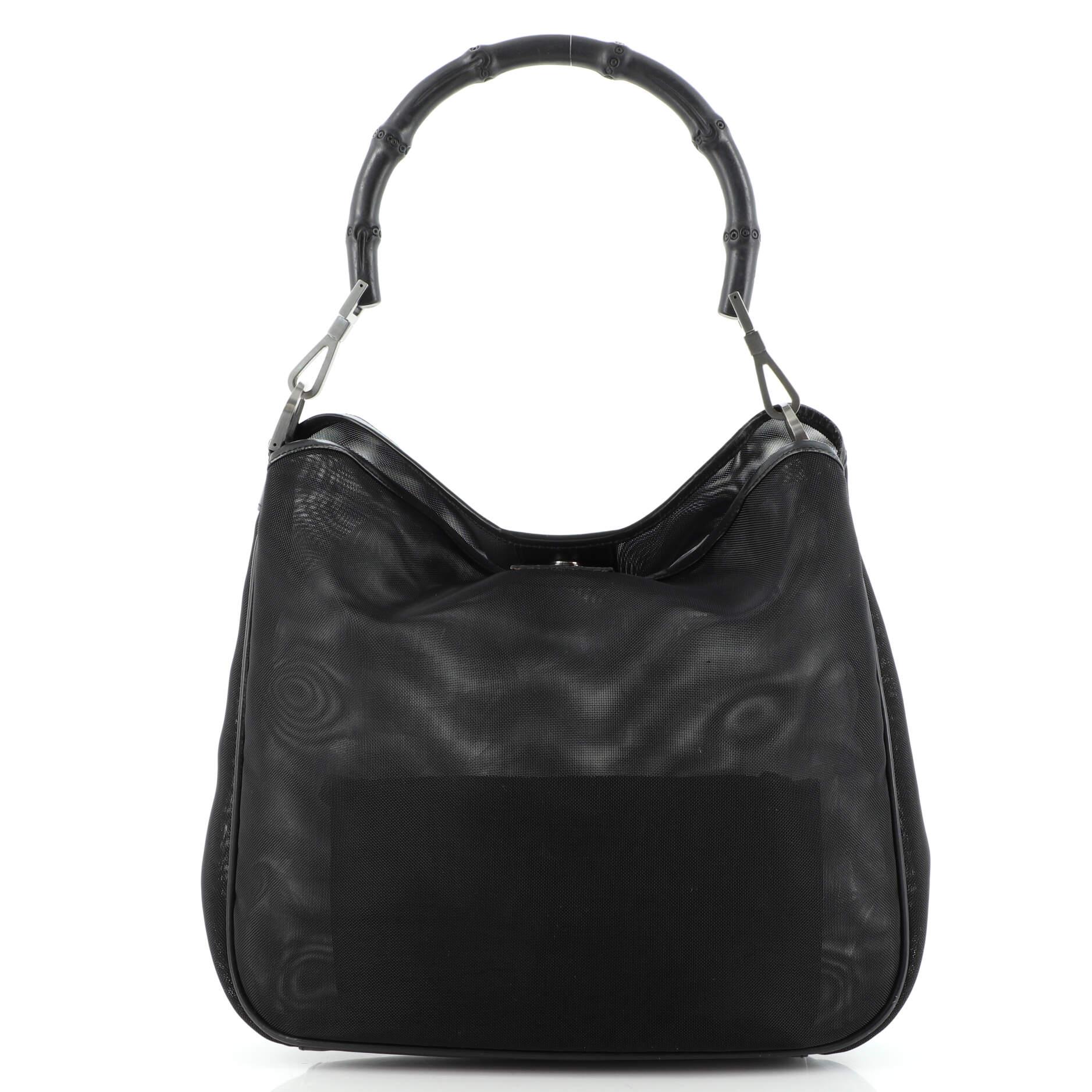 Gucci Bamboo Top Handle Bag Mesh Medium at 1stDibs