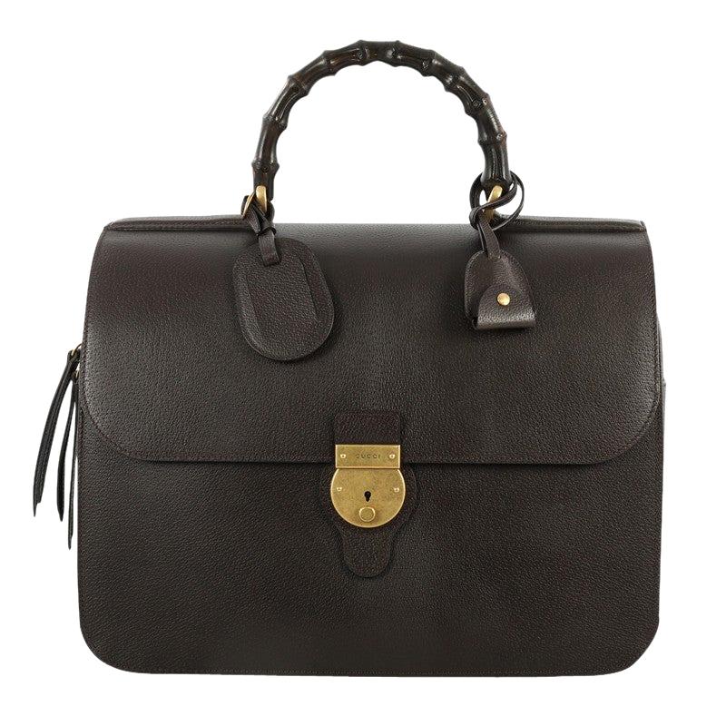 Gucci Bamboo Top Handle Briefcase Leather