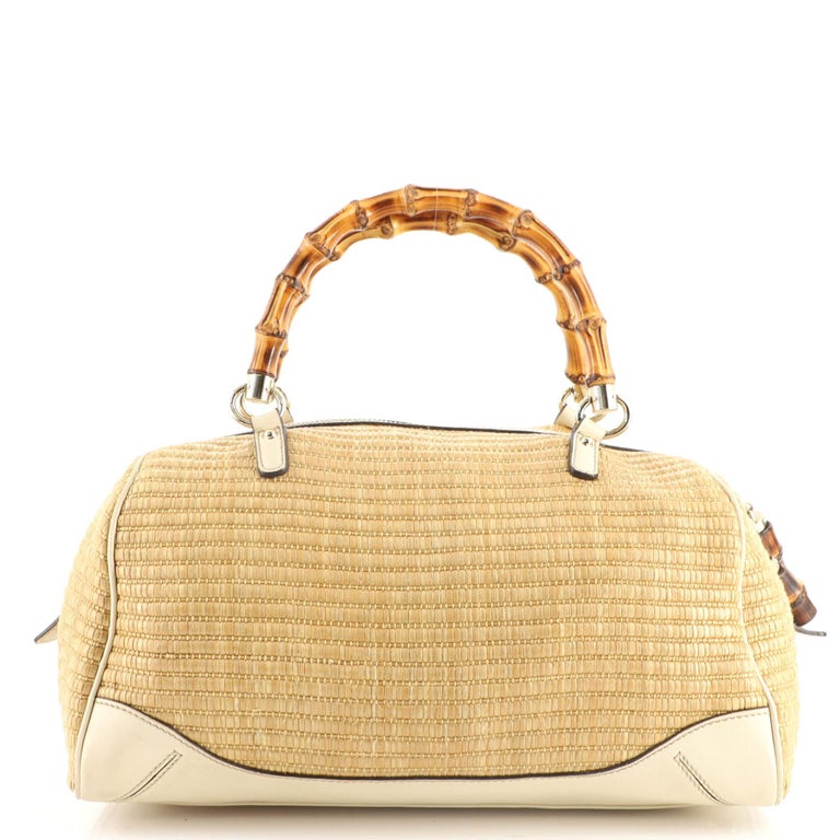 Gancini Textured Leather Top Handle Ivory Satchel