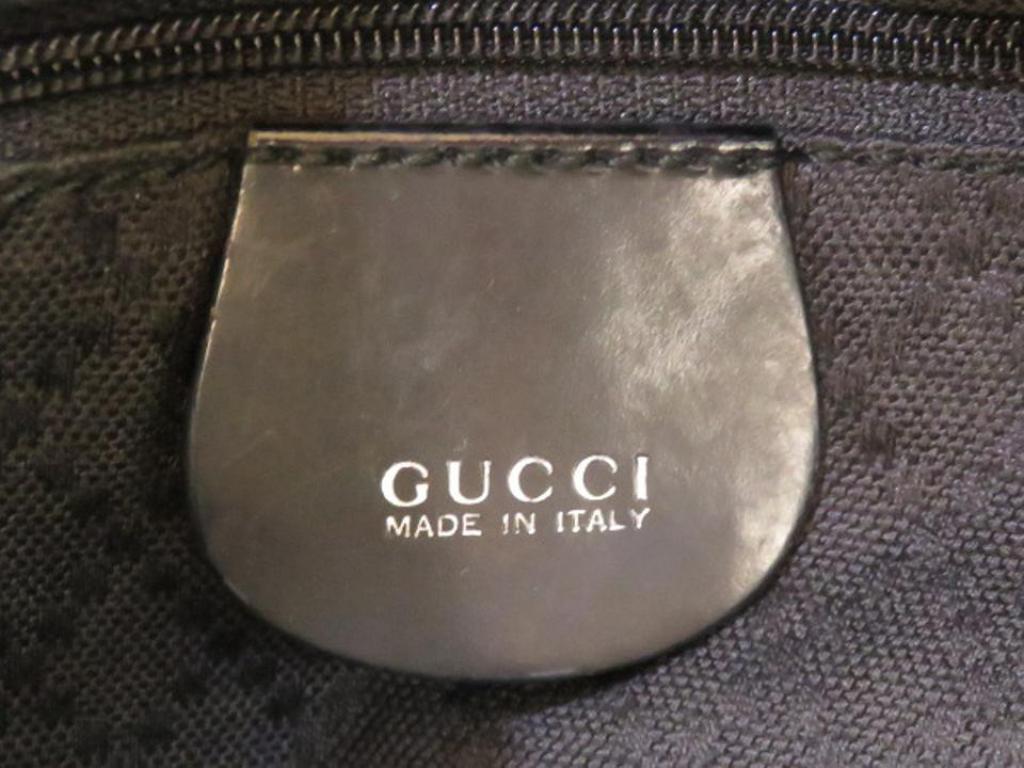 Gucci Bamboo Two Way 220935 Black Nylon Hobo Bag For Sale 3