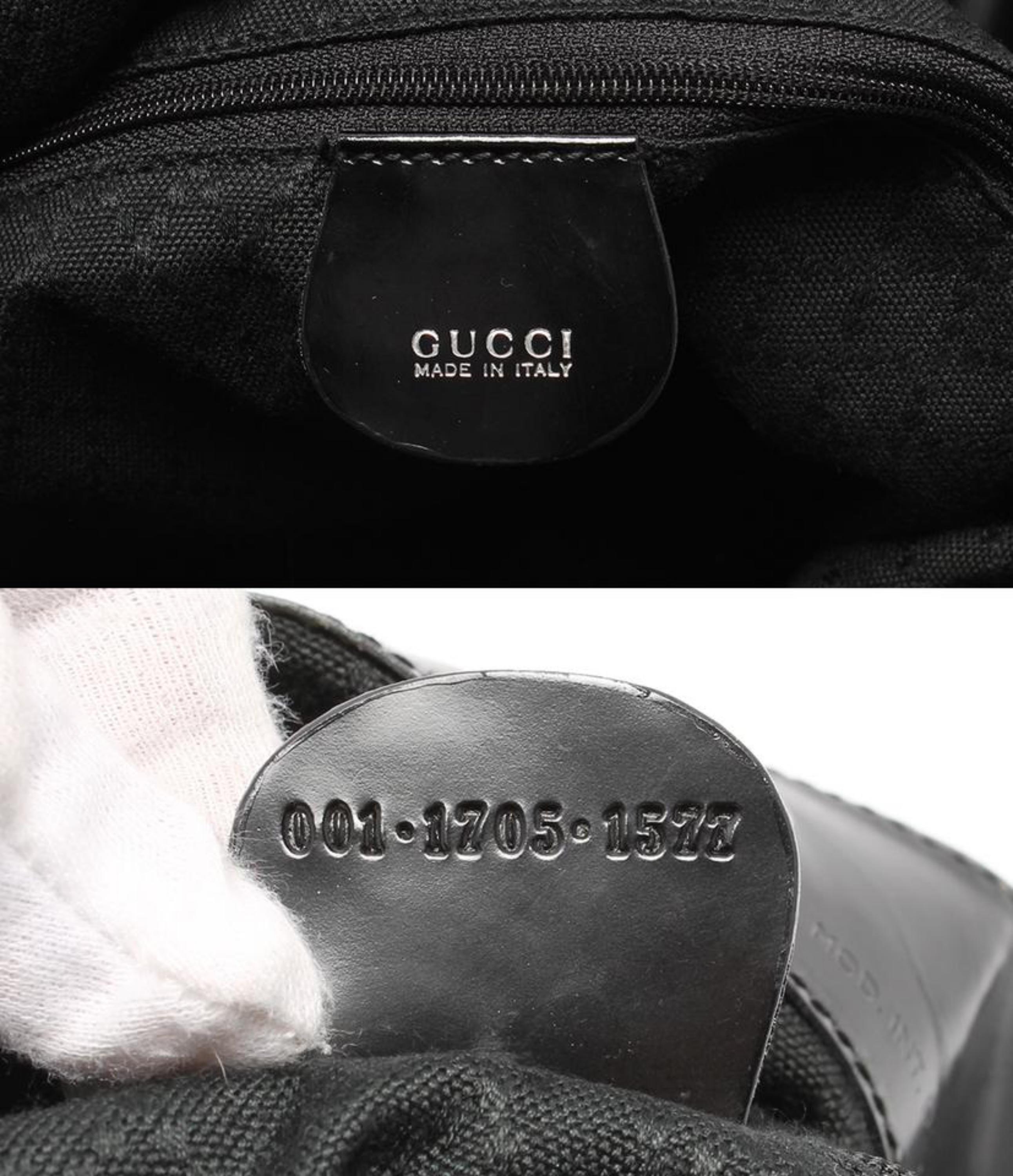 Gucci Bamboo Two Way 220935 Black Nylon Hobo Bag For Sale 4