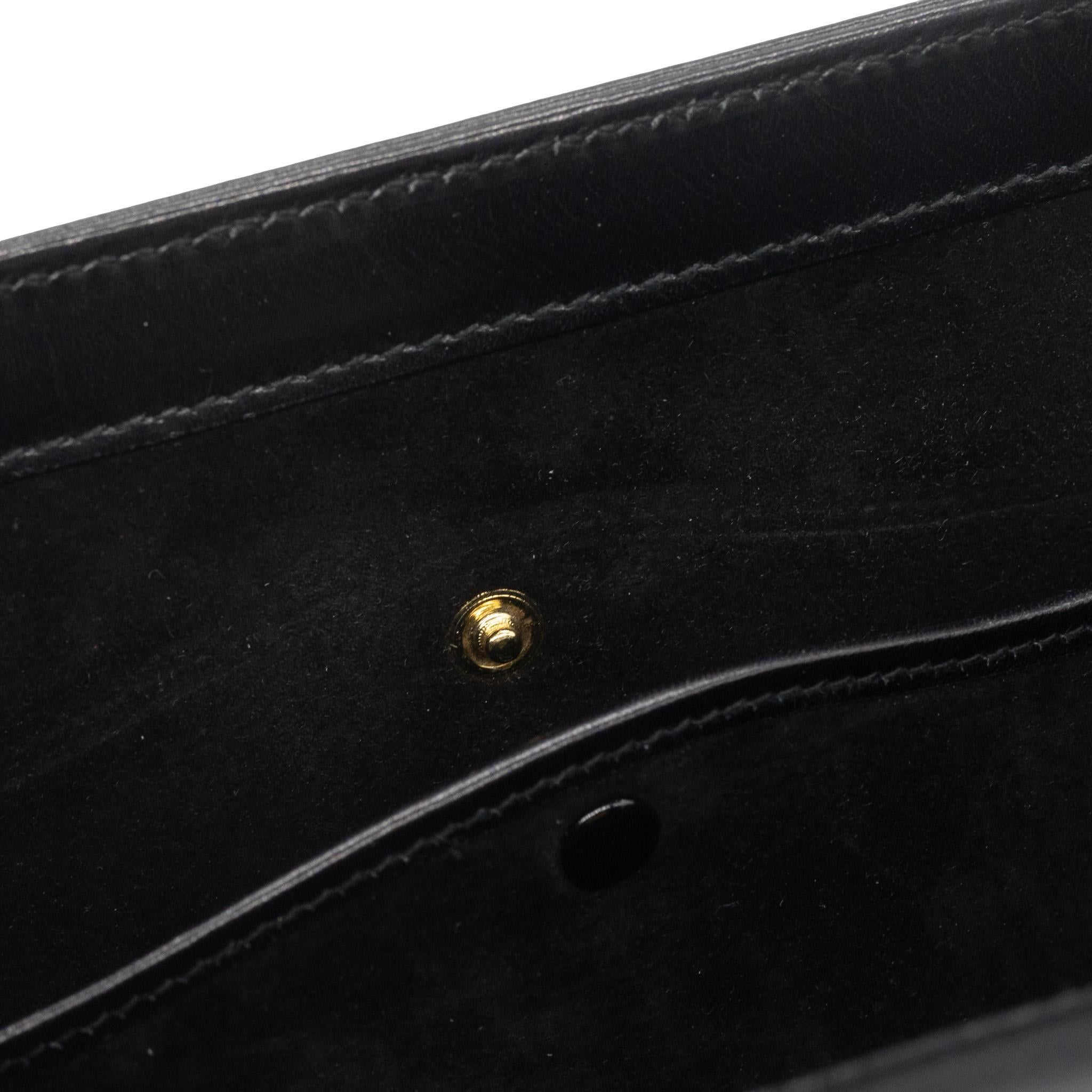 Gucci Bamboo Vintage 1947 Black Leather Large Top Handle Bag, 1980. 3