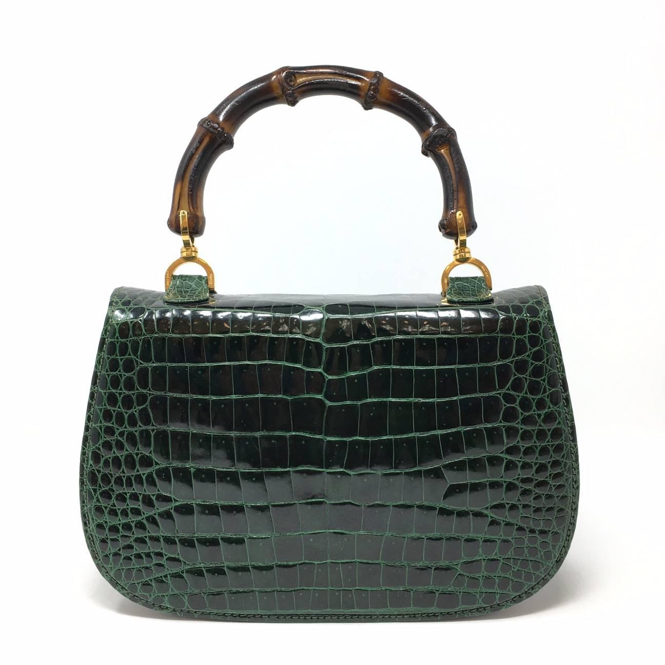 Gucci crocodile bamboo bag outlet