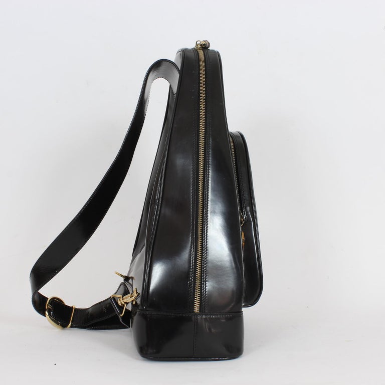 Gucci Bamboo Backpack One Shoulder Bag Black Leather Vintage  display picture 1
