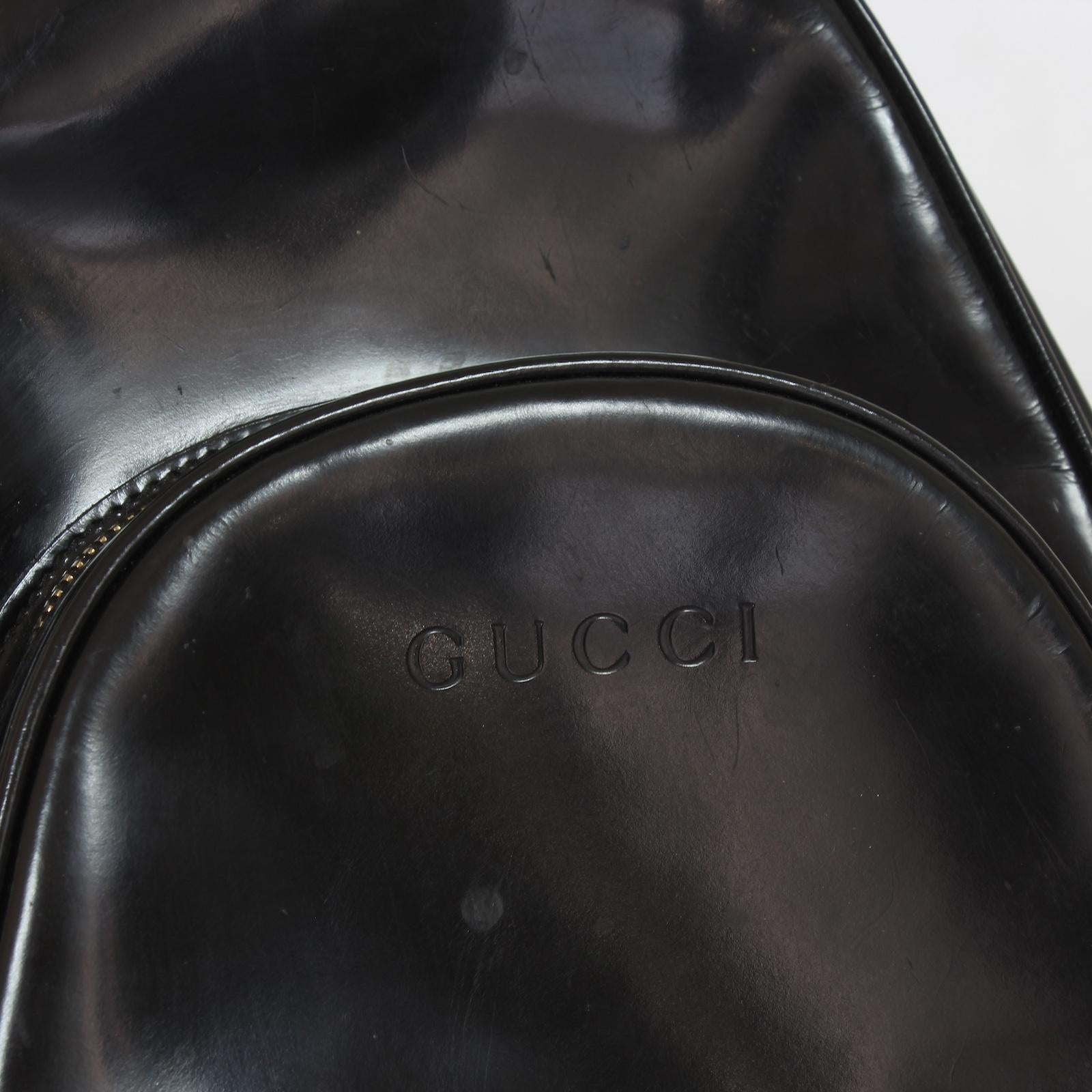 Women's Gucci Bamboo Zaino Monospalla Borsa Nero Pelle Vintage Anni 90