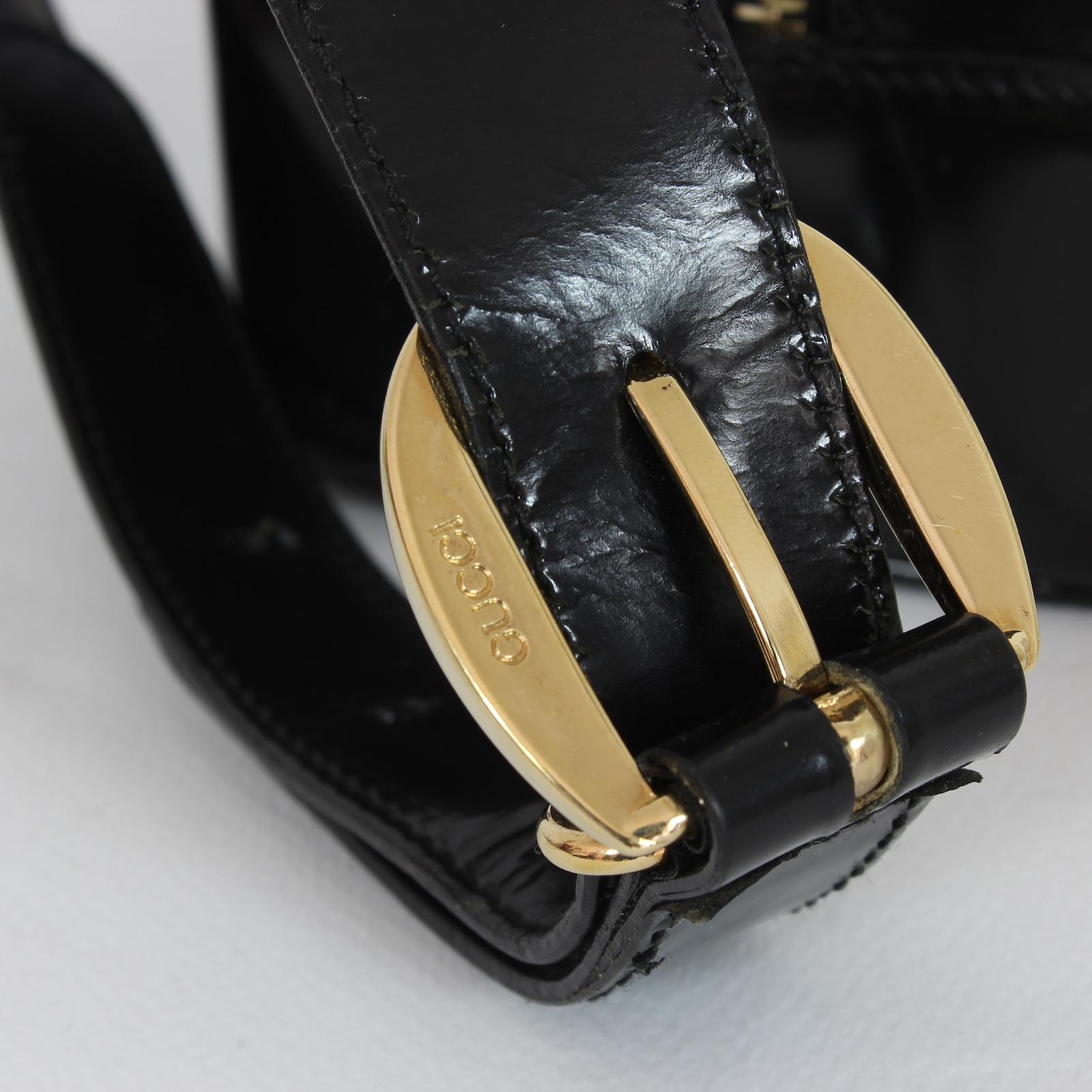 Gucci Bamboo Zaino Monospalla Borsa Nero Pelle Vintage Anni 90 2