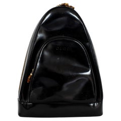 Gucci Bamboo Zaino Monospalla Borsa Nero Pelle Vintage Anni 90